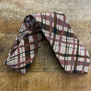 Vintage 1980’s 1990’s Kriziauomo new wave plaid silk neck tie